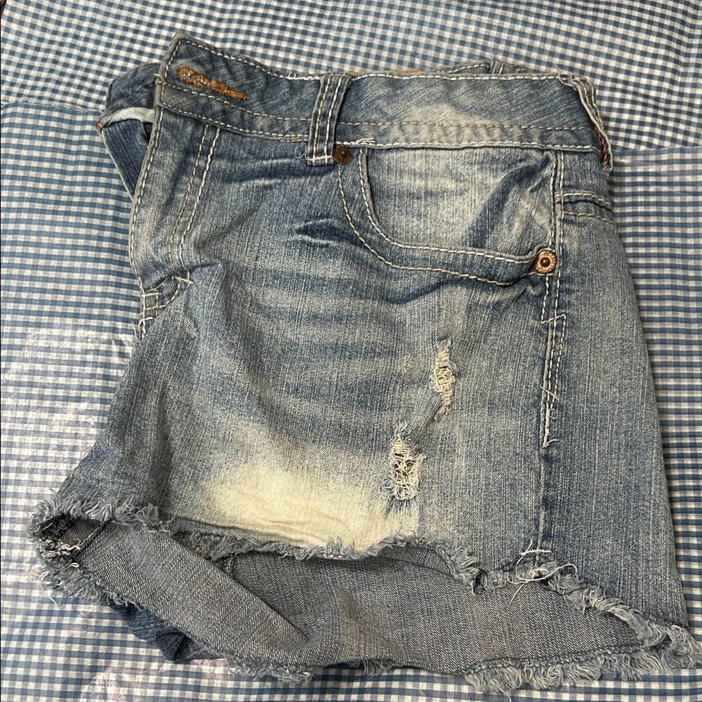 Amethyst Jeans Light Blue Distressed Jean Shorts